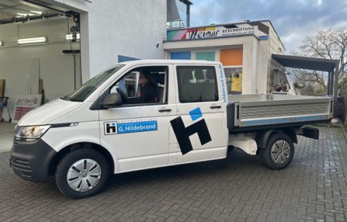 Fahrzeugbeschriftung Pritschenwagen, Hildebrand, Butzbach