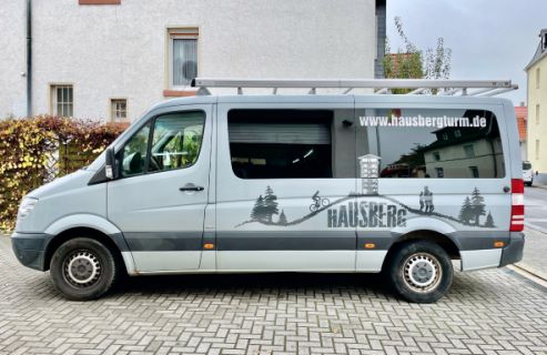 Fahrzeugbeschriftung Transporter, Hausbergturm, Butzbach