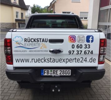 Fahrzeugbeschriftung Pickup, Rückstau Experte 24, Butzbach