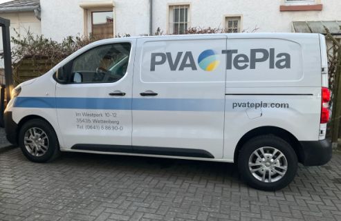 Fahrzeugbeschriftung Kleintransporter, PVA TePla, Wettenberg